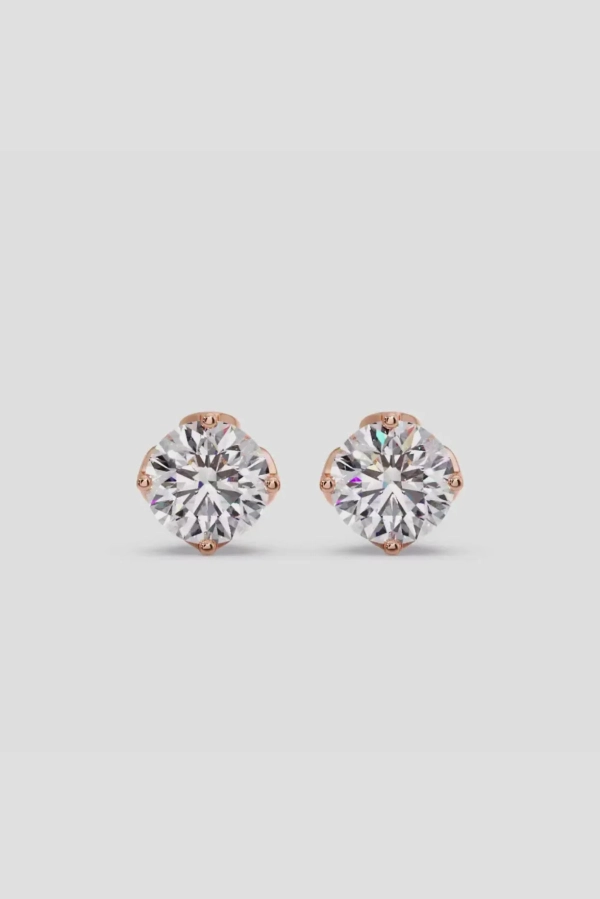 1 ct Solitaire Studs - Image 2