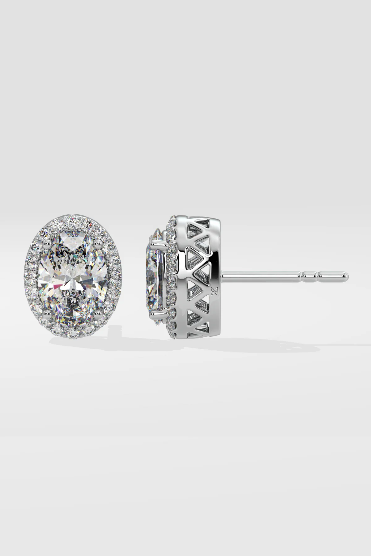 1.5 ct Oval Halo Studs