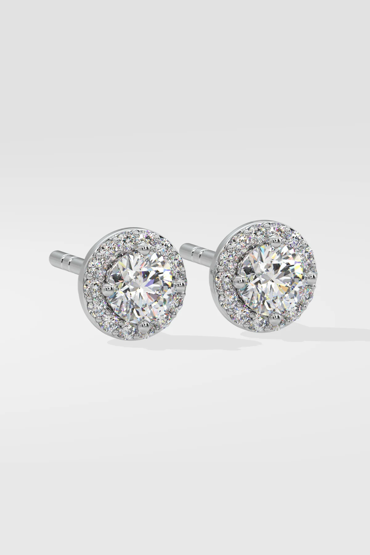 1 ct Solitaire Halo Studs - Image 2