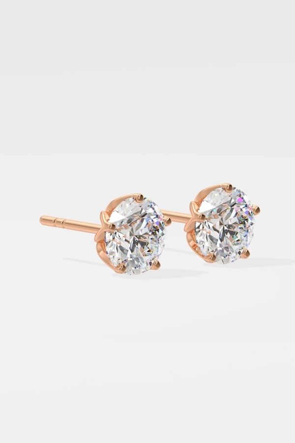 4 ct Solitaire Studs - Image 2