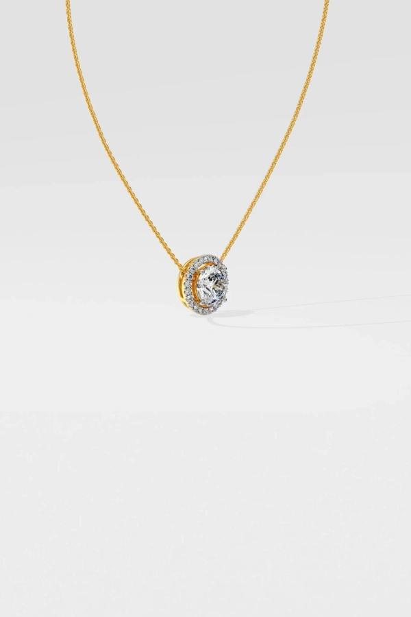 1 ct Halo Solitaire Necklace - Image 2