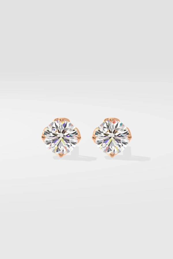 1 ct Solitaire Studs - Image 4
