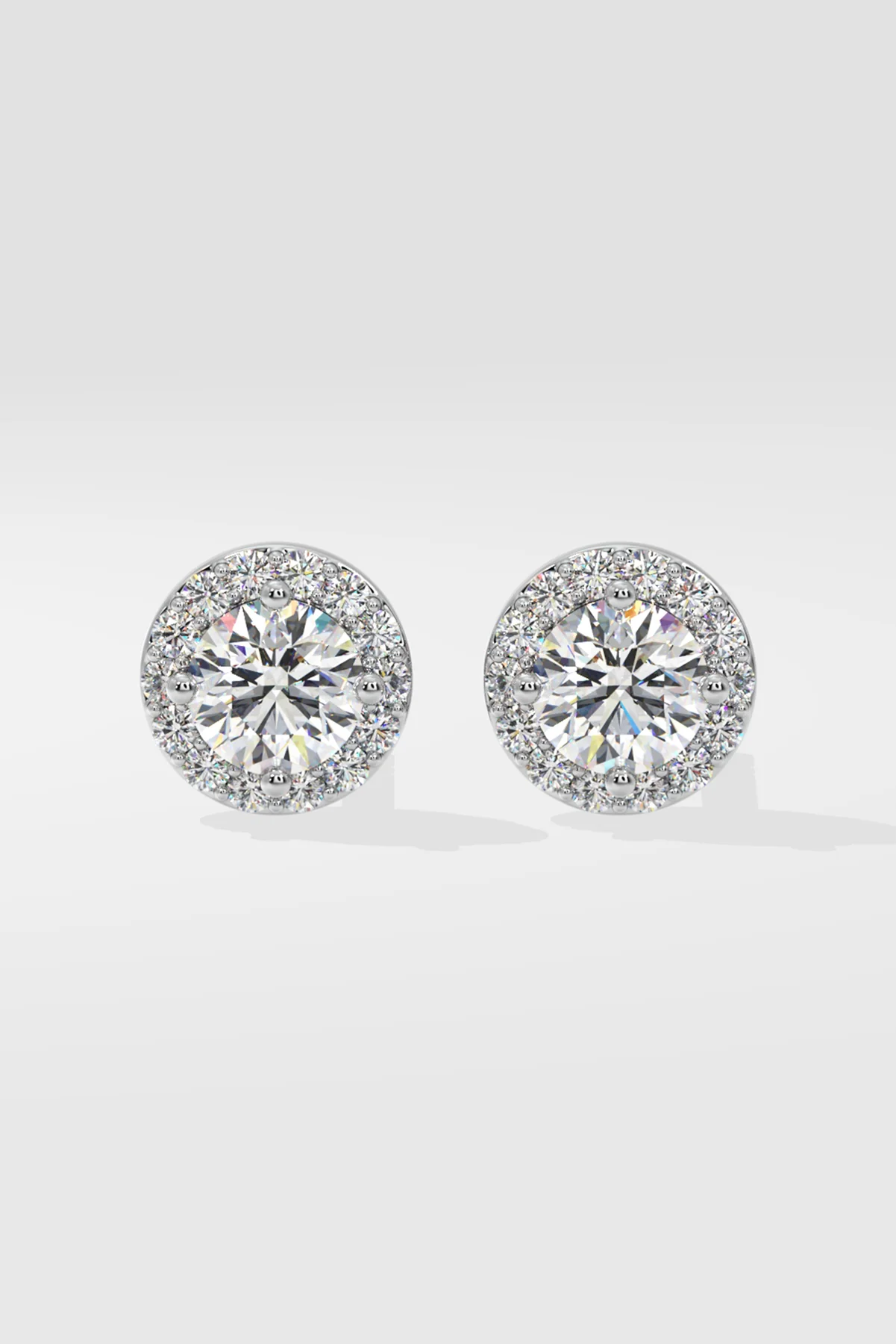1 ct Solitaire Halo Studs - Image 3
