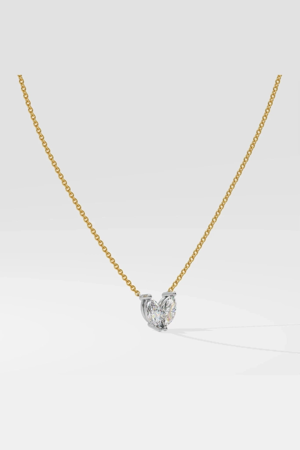 Marquise Heart Duo Necklace - Image 3