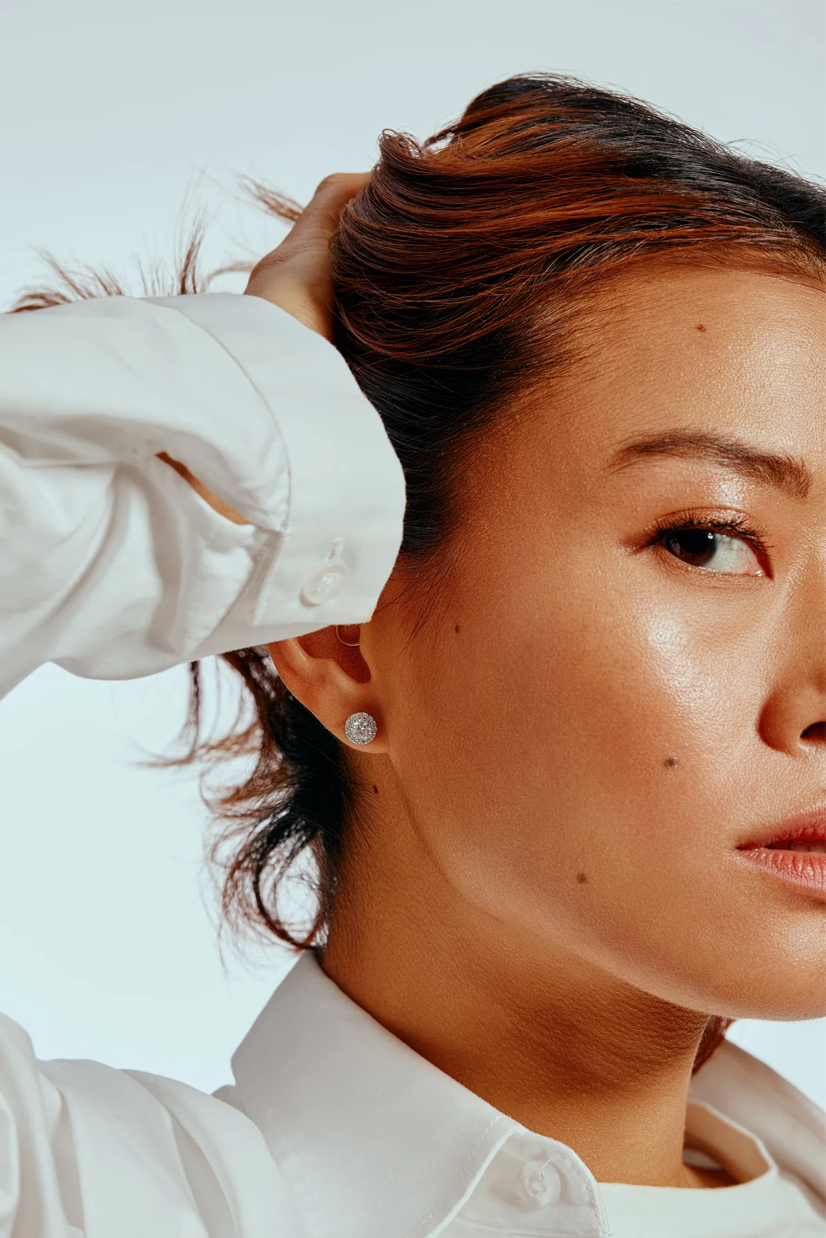 1 ct Solitaire Halo Studs - Image 4