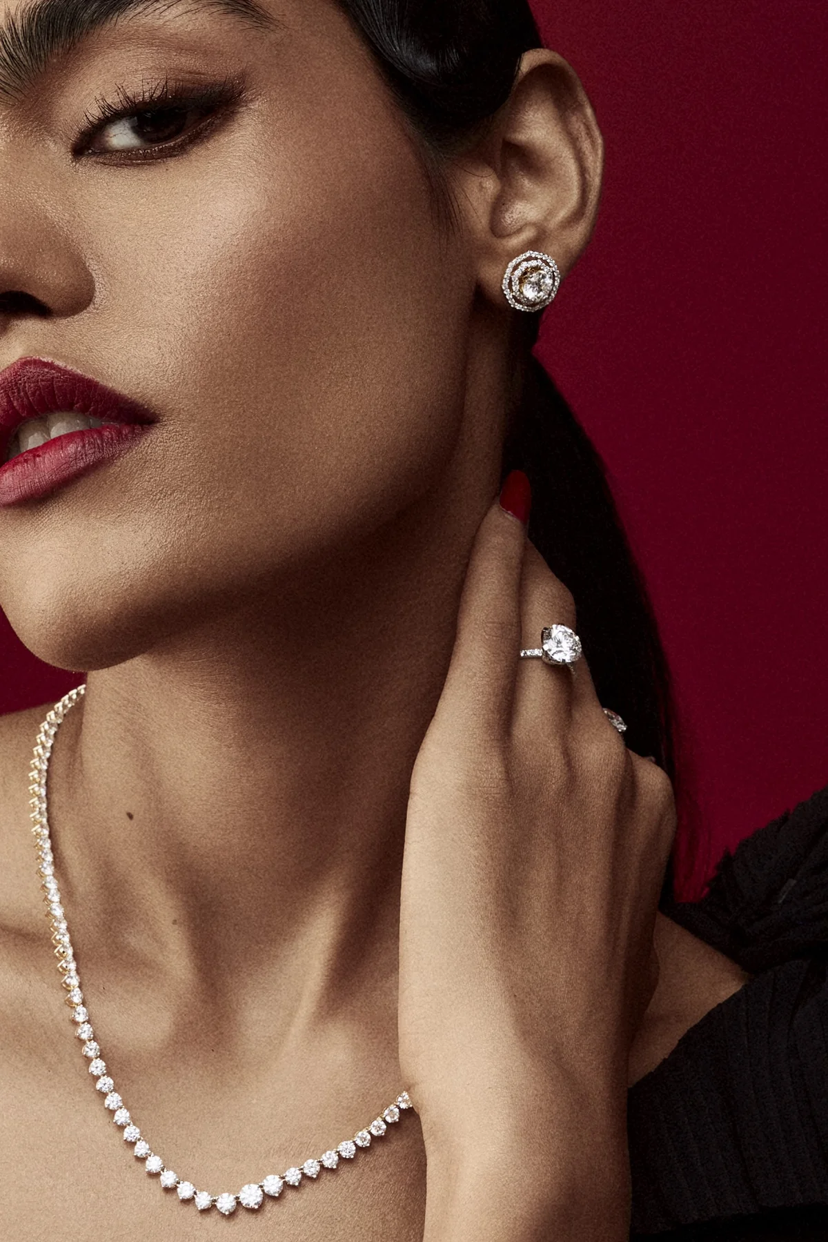 2 ct Twin Halo Earrings - Image 2