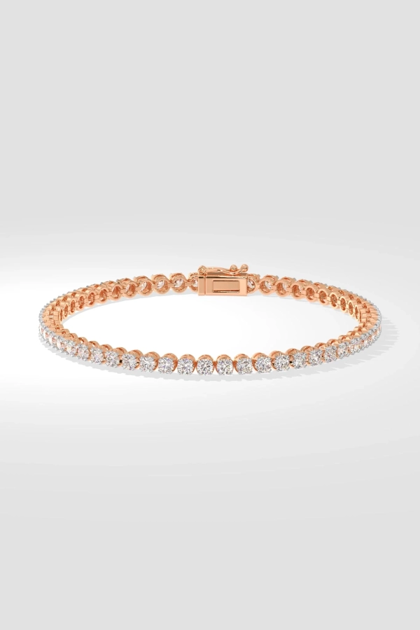 0.08 Ct Crown Tennis Bracelet