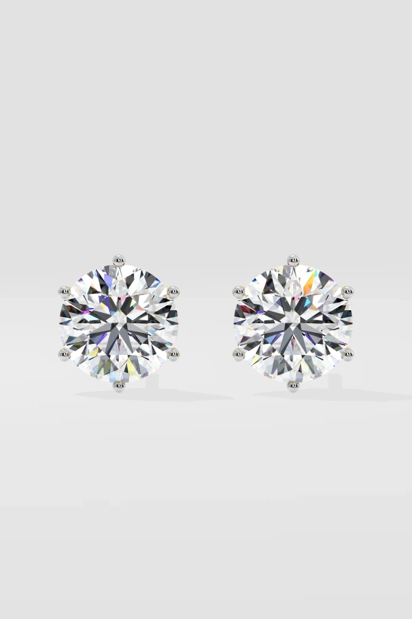 6 ct Lotus Solitaire Studs - Image 3