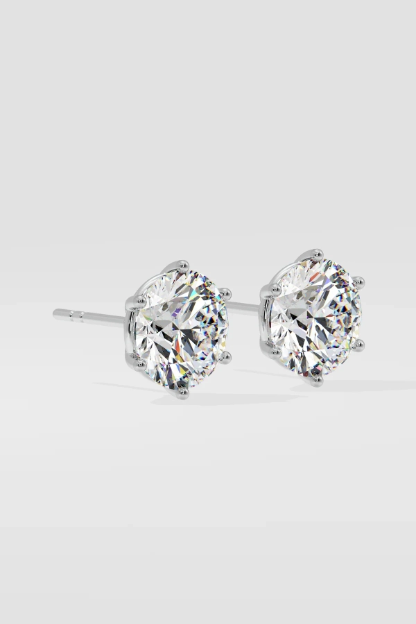 6 ct Lotus Solitaire Studs - Image 4