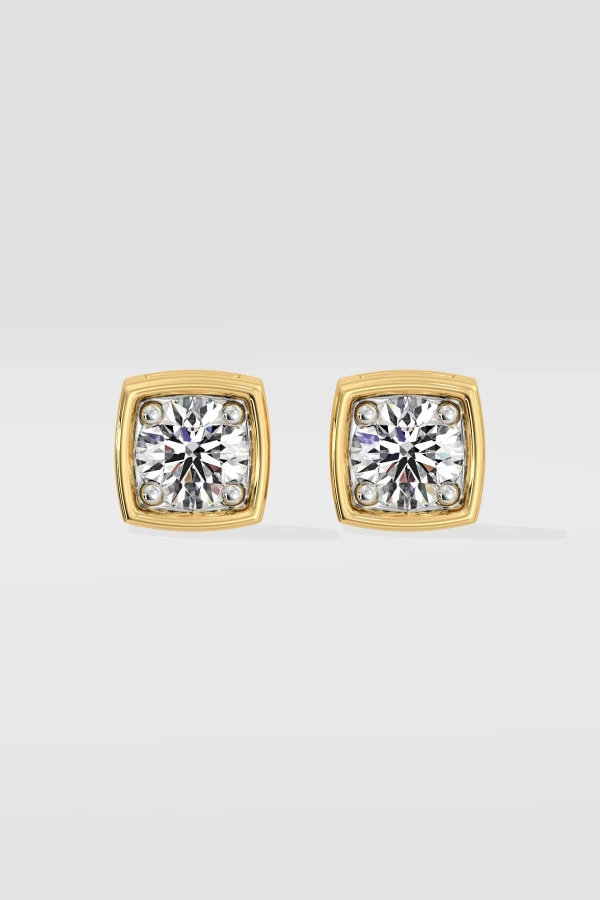 1 ct Bezel Cushion Studs - Image 3
