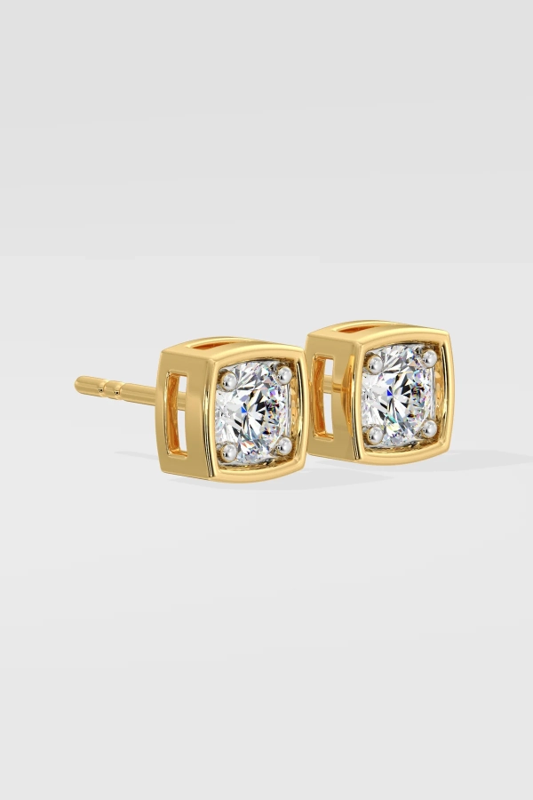 1 ct Bezel Cushion Studs - Image 4