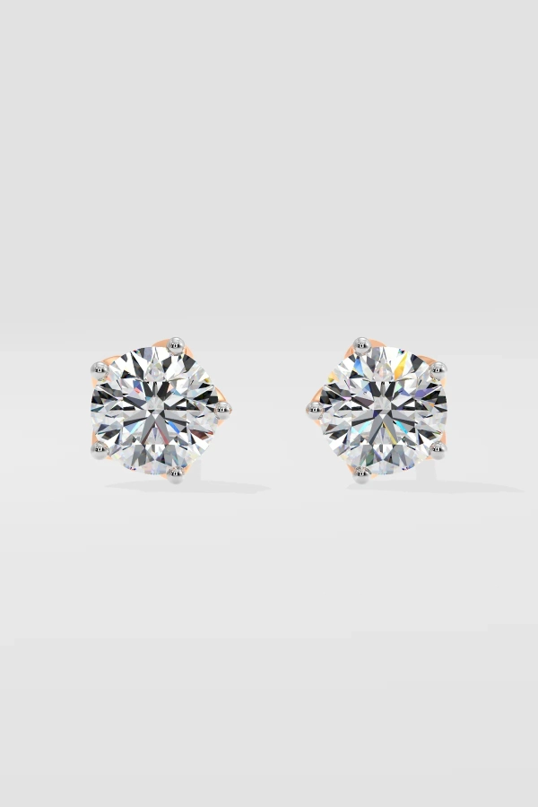 6 ct Lotus Solitaire Studs - Image 5