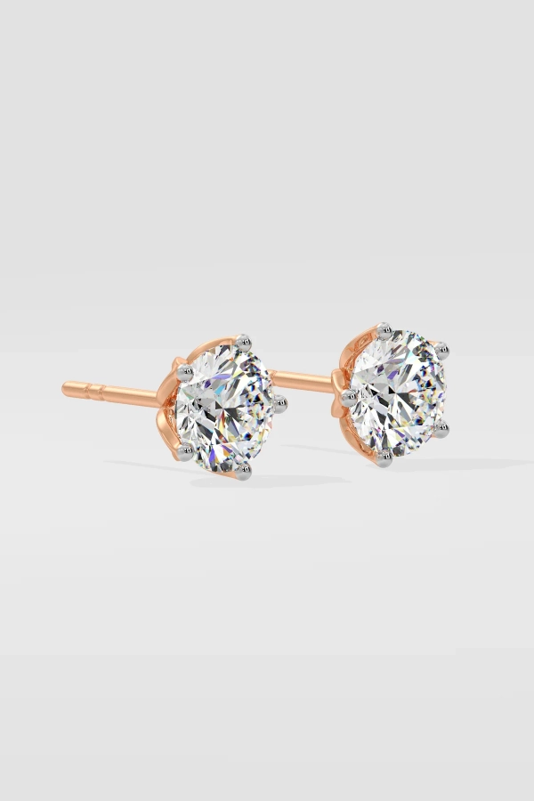 6 ct Lotus Solitaire Studs - Image 6