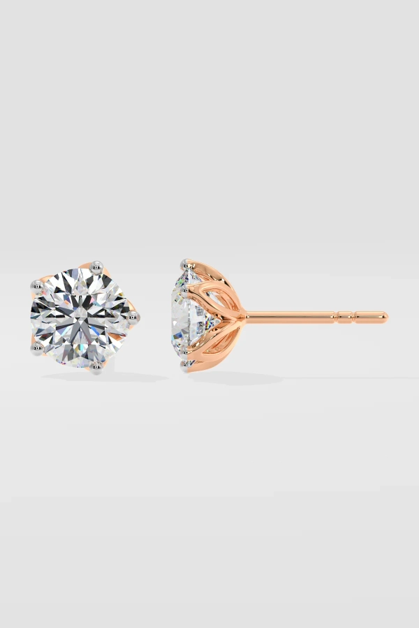 6 ct Lotus Solitaire Studs