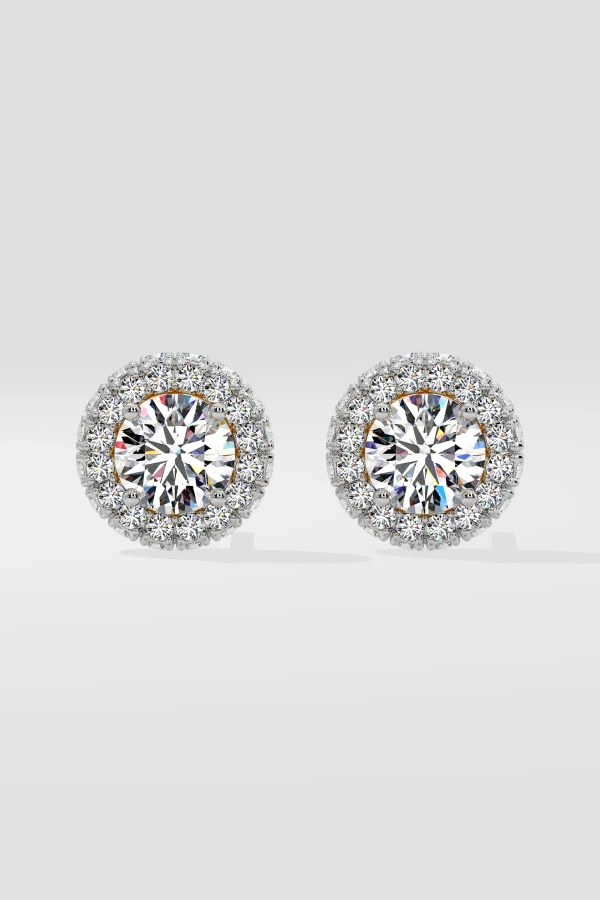 1 ct Floret Halo Earrings - Image 3
