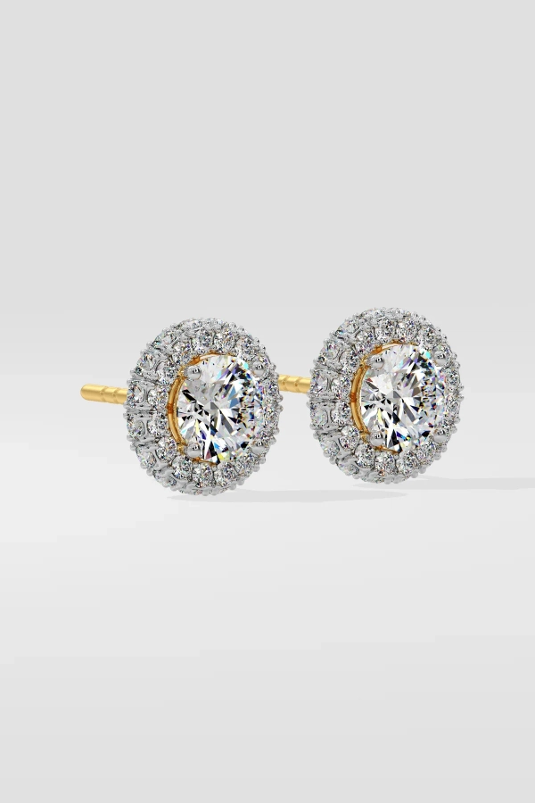 1 ct Floret Halo Earrings - Image 4