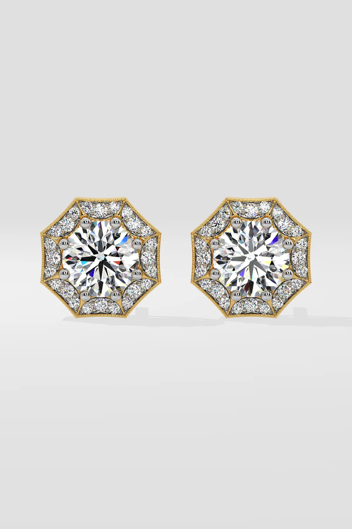 1.5 ct Octa Halo Earrings - Image 3