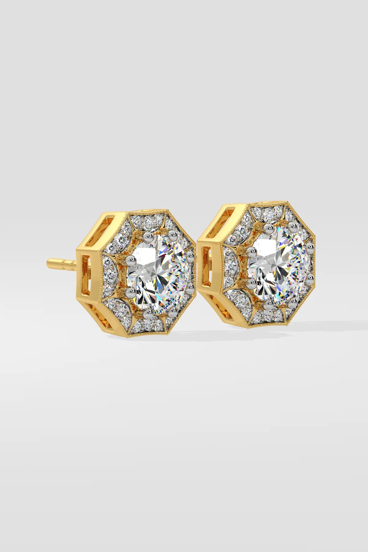 1.5 ct Octa Halo Earrings - Image 4