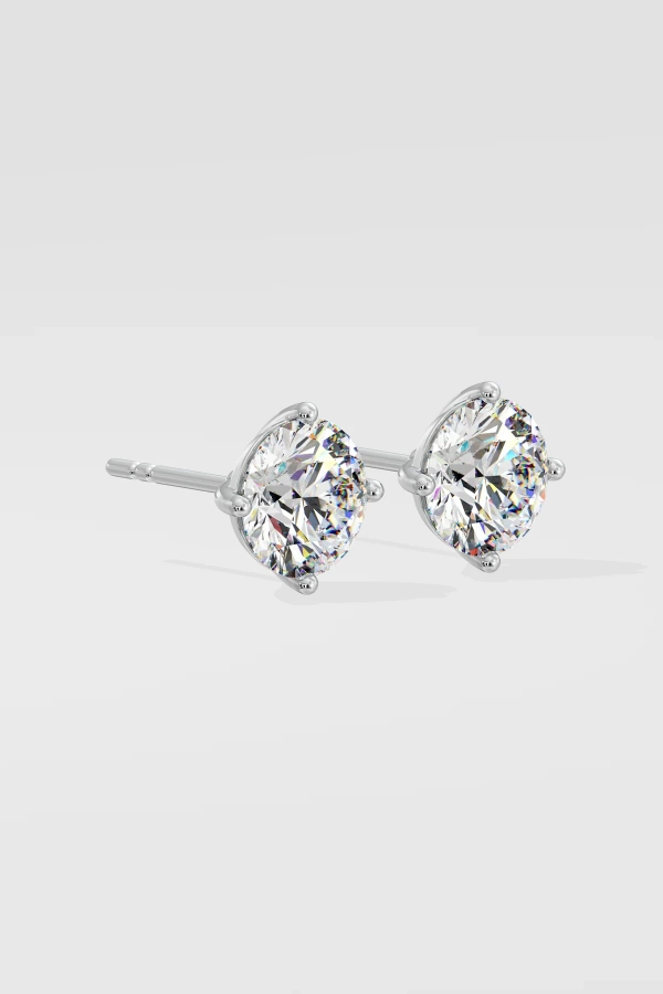 3 ct Conical Solitaire Studs - Image 3