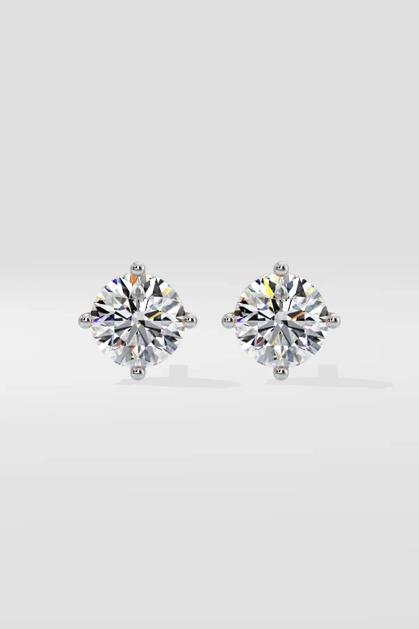 2 ct Invisible Halo Solitaire Studs - Image 2