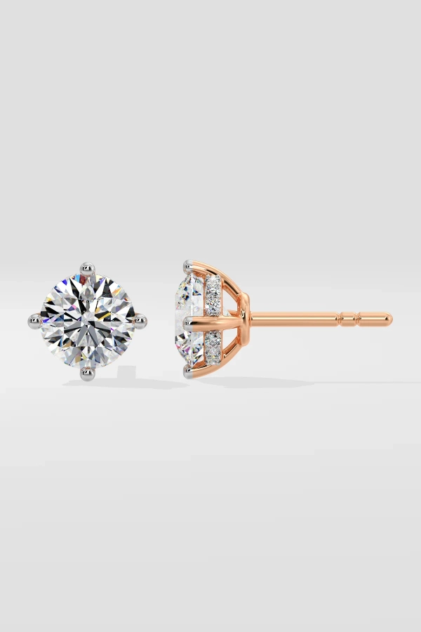 2 ct Invisible Halo Solitaire Studs