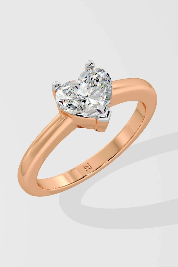 1 ct heart solitaire ring - Image 2