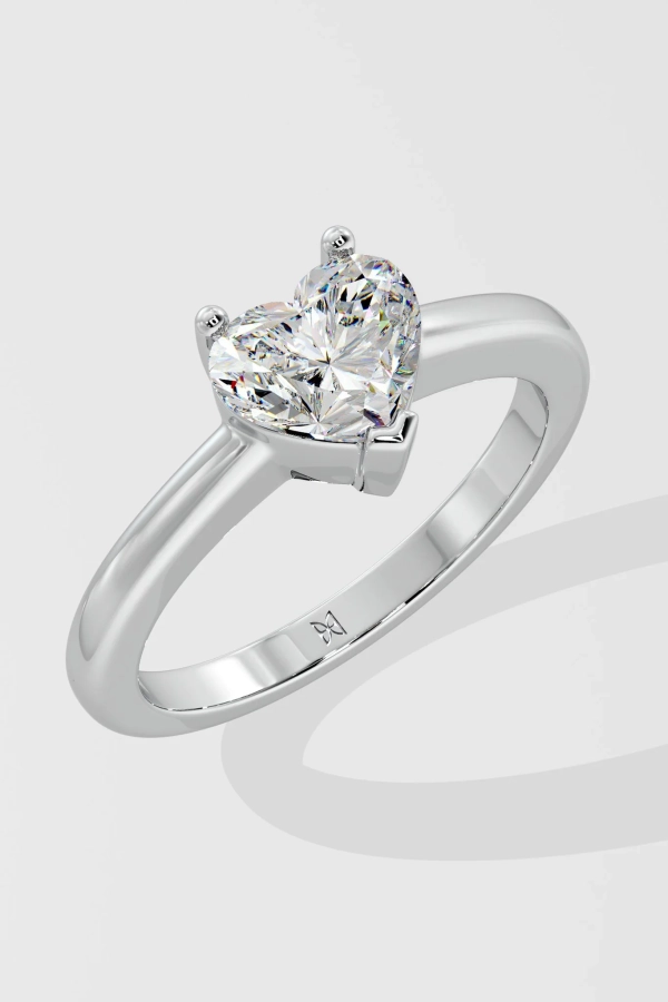 1 ct heart solitaire ring - Image 3