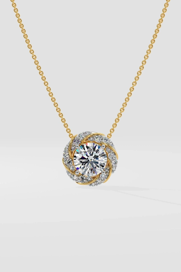 Swirl Solitaire Necklace - Image 2