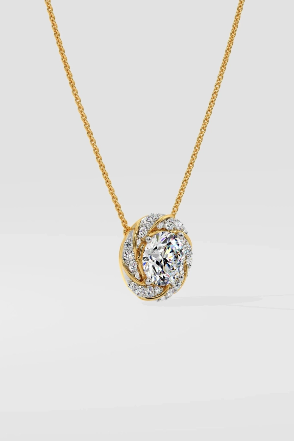 Swirl Solitaire Necklace - Image 3