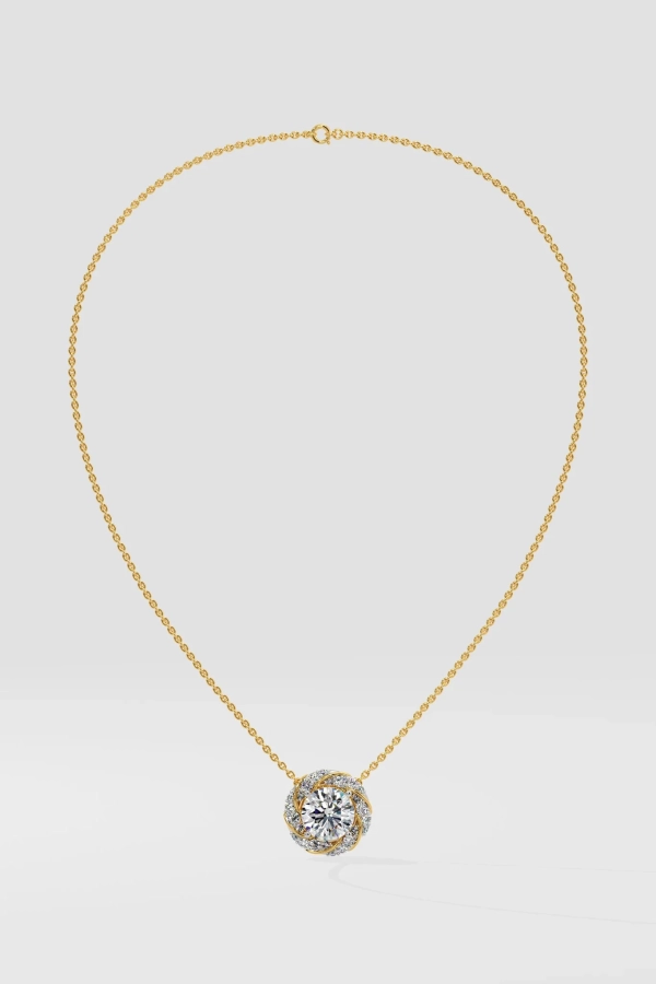 Swirl Solitaire Necklace