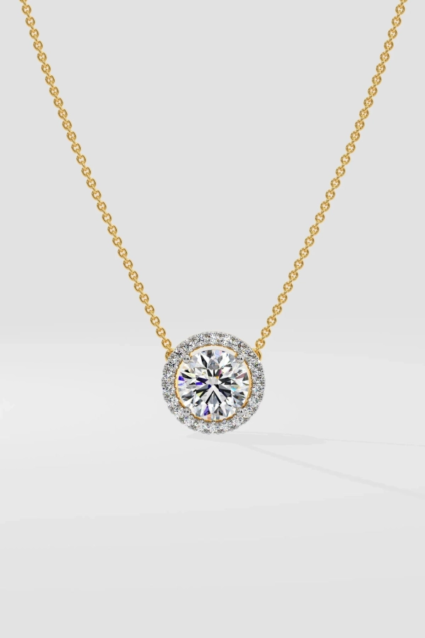 1 ct Halo Solitaire Necklace - Image 3
