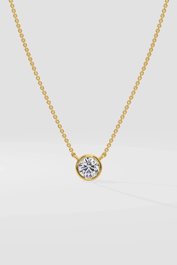 1 ct Bezel Solitaire Necklace - Image 2