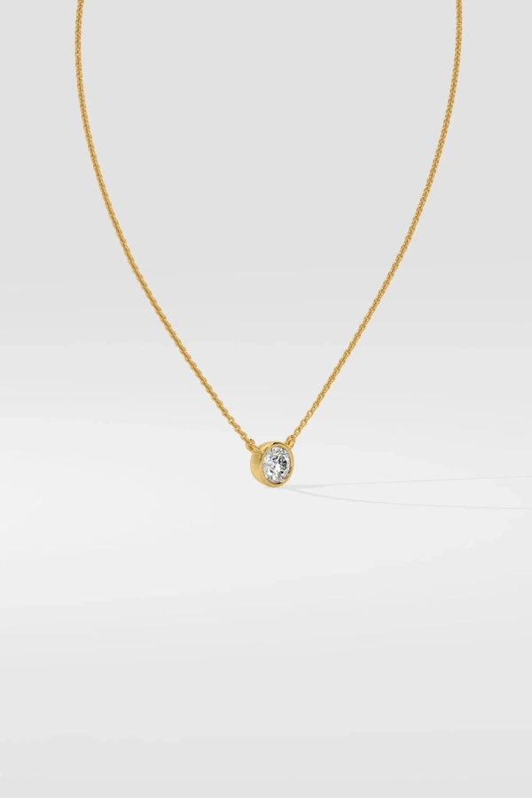 1 ct Bezel Solitaire Necklace - Image 3