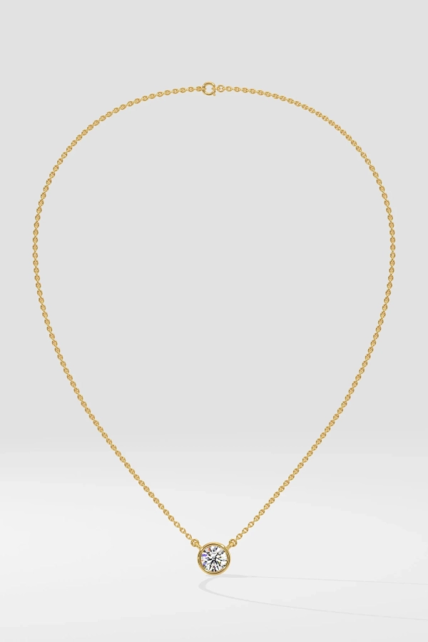 1 ct Bezel Solitaire Necklace
