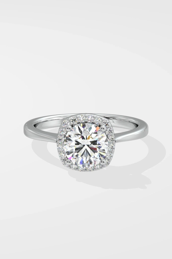 1 ct cushion hallow ring