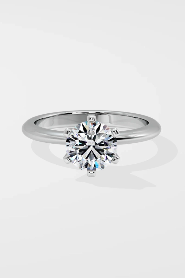 1 ct tapered round solitaire ring