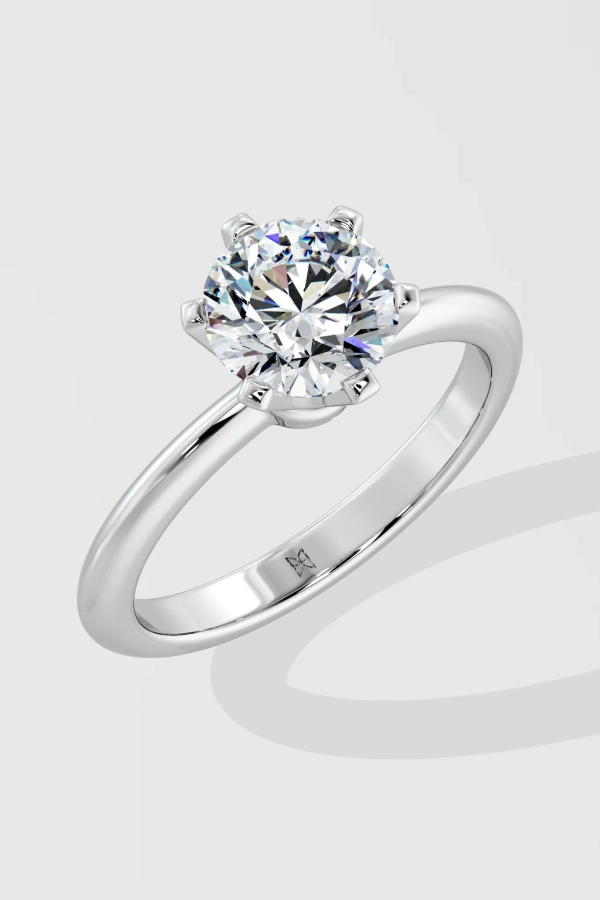 1 ct tapered round solitaire ring - Image 3