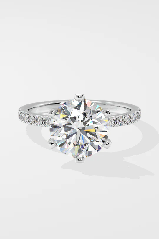 3 ct Solitaire Crown Ring - Image 4
