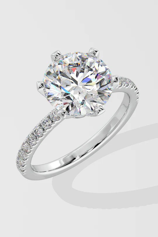 3 ct Solitaire Crown Ring - Image 5