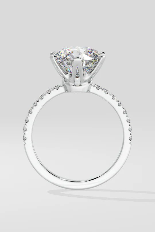 3 ct Solitaire Crown Ring - Image 6