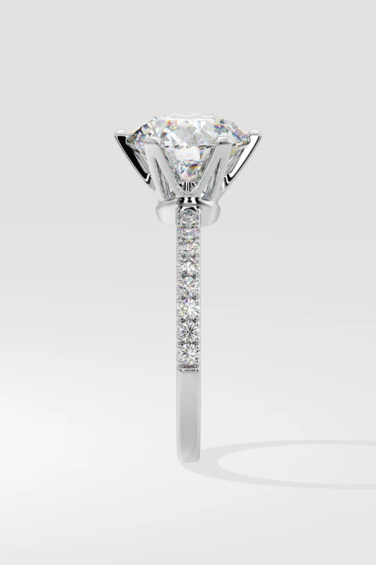 3 ct Solitaire Crown Ring - Image 7