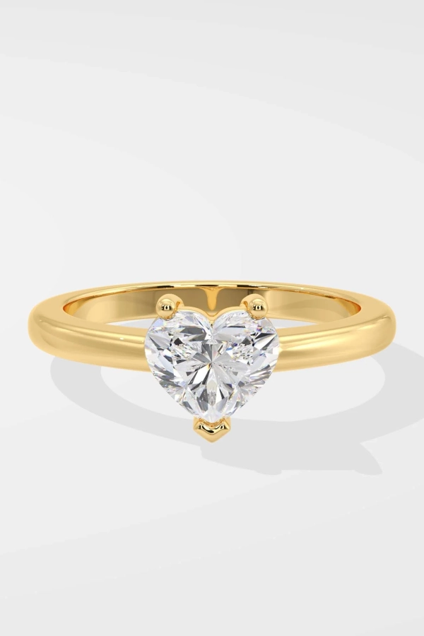 1 ct heart solitaire ring