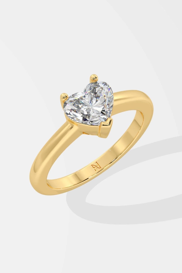 1 ct heart solitaire ring - Image 6