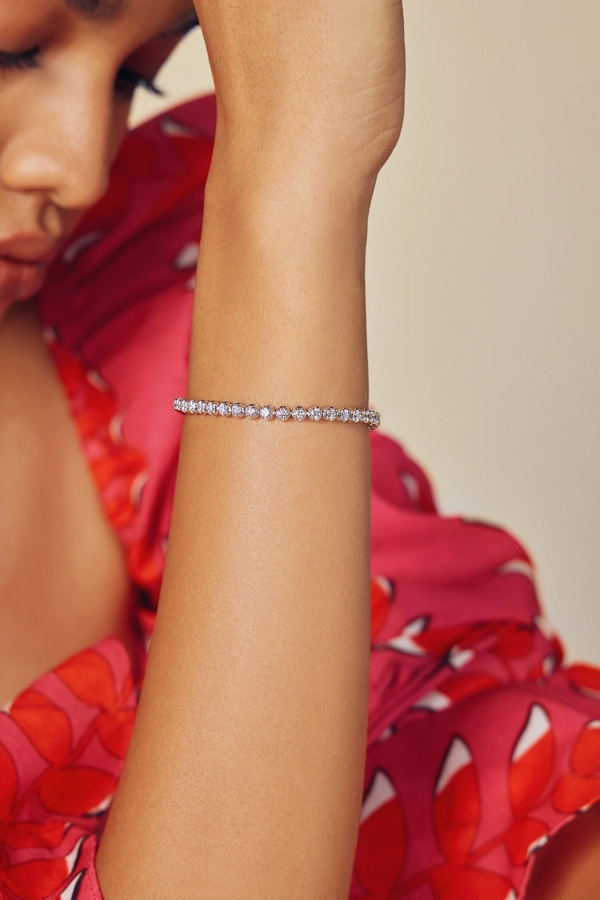 0.08 Ct Crown Tennis Bracelet - Image 5