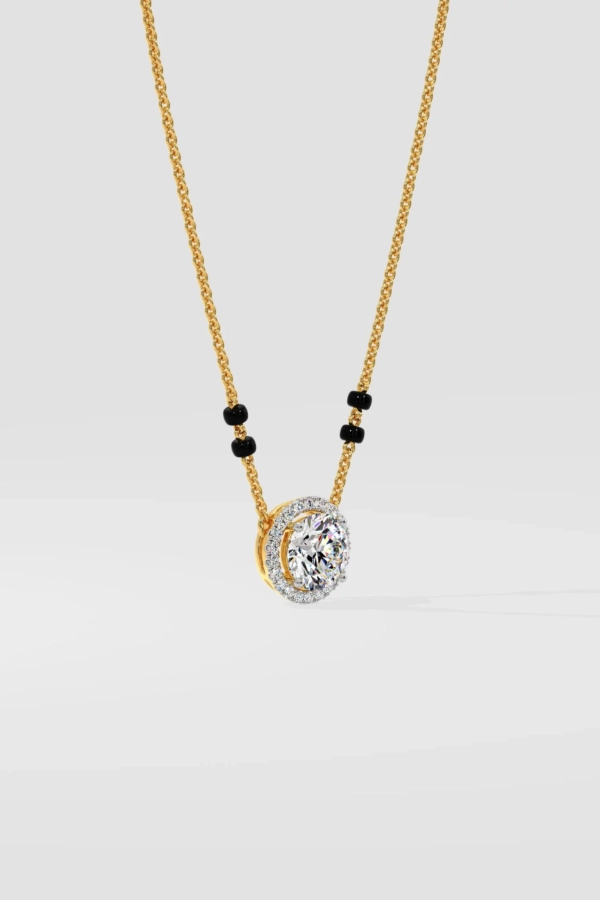 1 ct Solitaire Halo Mangalsutra - Image 2