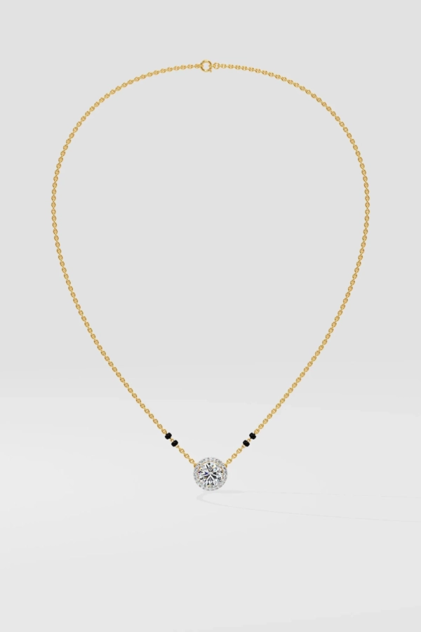 1 ct Solitaire Halo Mangalsutra - Image 3