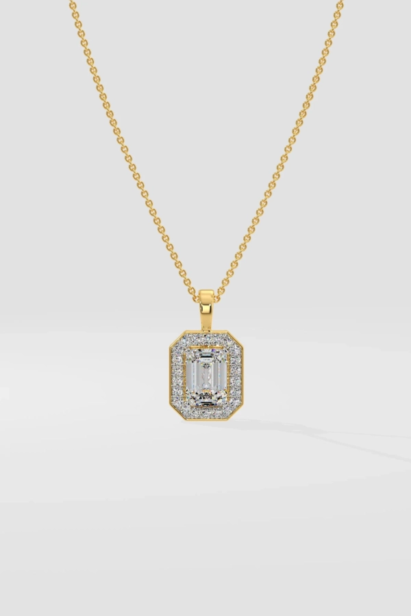 1 ct Emra Pave Halo Pendant