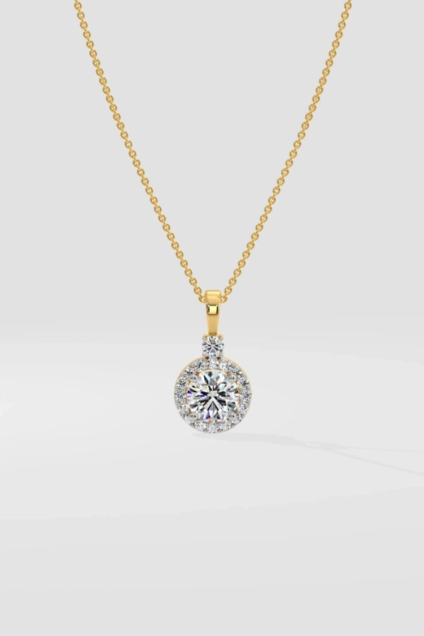 0.75 ct Solitaire Halo Pendant