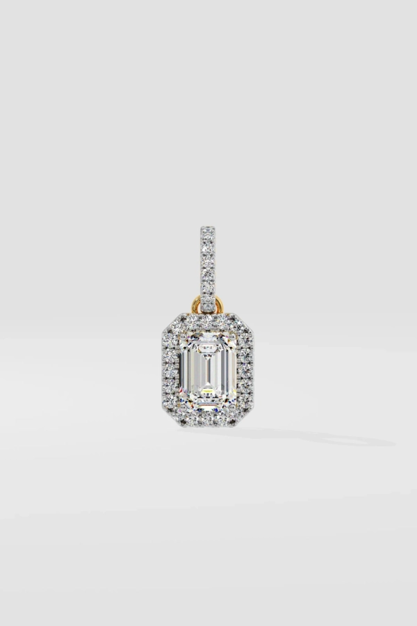 1 ct Sparkle Emerald Halo Pendant - Image 2
