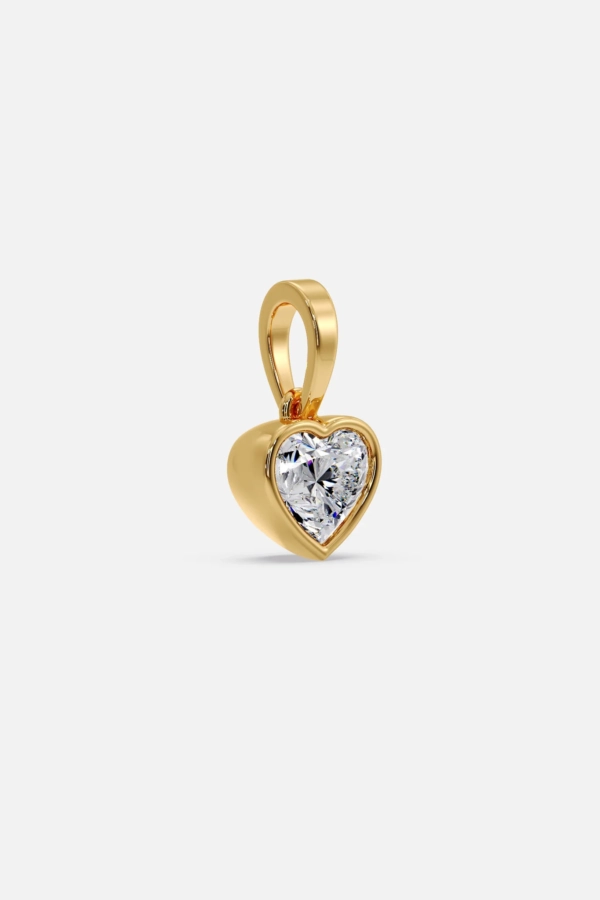 1 ct Heart Bezel Pendant - Image 3